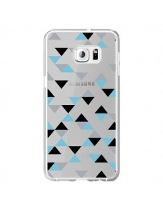 Coque Triangles Ice Blue Bleu Noir Transparente pour...