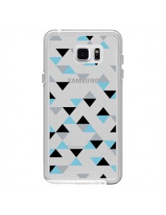Coque Triangles Ice Blue Bleu Noir Transparente pour...