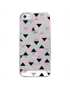 Coque iPhone 5/5S et SE Triangles Pink Rose Noir...