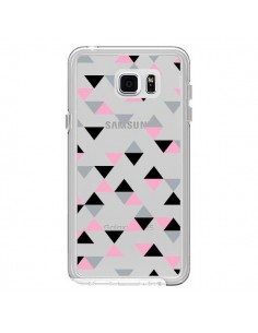 Coque Triangles Pink Rose Noir Transparente pour Samsung...