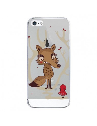 Coque iPhone 5/5S et SE Le Petit Chaperon Rouge Loup Hello Big Wolf Transparente - Maria Jose Da Luz