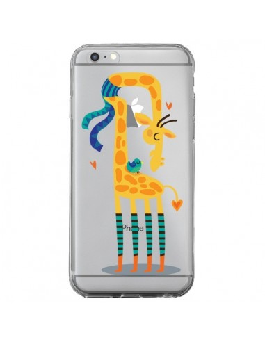 Coque iPhone 6 Plus et 6S Plus L'oiseau et la Girafe Amour Love Transparente - Maria Jose Da Luz