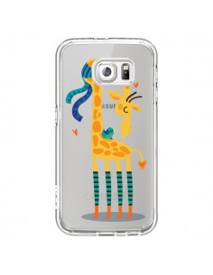 Coque L'oiseau et la Girafe Amour Love Transparente pour...