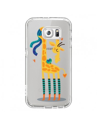 Coque L'oiseau et la Girafe Amour Love Transparente pour Samsung Galaxy S6 - Maria Jose Da Luz
