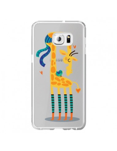 Coque L'oiseau et la Girafe Amour Love Transparente pour Samsung Galaxy S6 Edge Plus - Maria Jose Da Luz