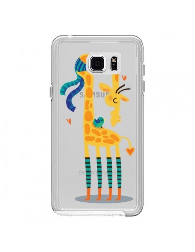 Coque L'oiseau et la Girafe Amour Love Transparente pour Samsung Galaxy Note 5 - Maria Jose Da Luz