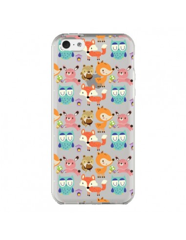 Coque Renard Ecureuil Lapin Hibou Transparente pour iPhone 5C - Maria Jose Da Luz