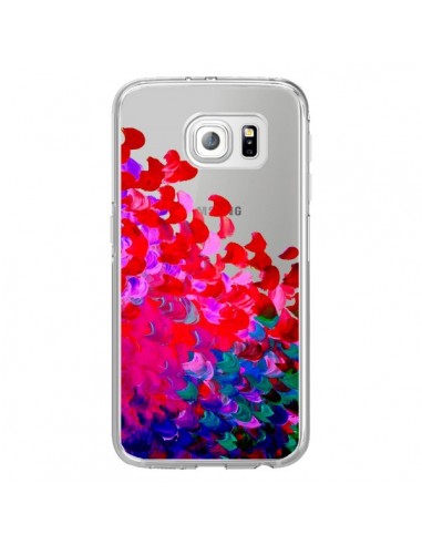 Coque Creation in Color Pink Rose Transparente pour Samsung Galaxy S6 Edge - Ebi Emporium