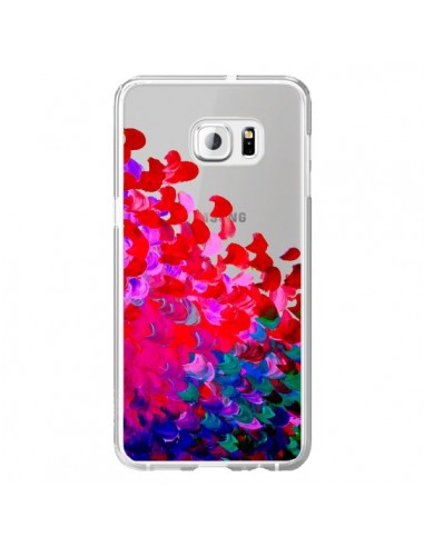 Coque Creation in Color Pink Rose Transparente pour Samsung Galaxy S6 Edge Plus - Ebi Emporium