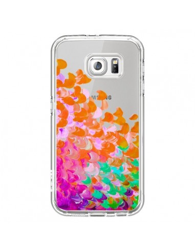 Coque Creation in Color Orange Transparente pour Samsung Galaxy S6 - Ebi Emporium