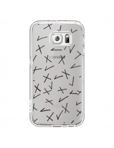 Coque Cross Croix Check Transparente pour Samsung Galaxy...
