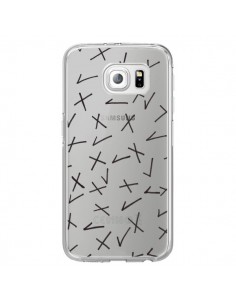 Coque Cross Croix Check Transparente pour Samsung Galaxy...