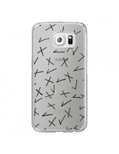 Coque Cross Croix Check Transparente pour Samsung Galaxy S6 Edge - Ebi Emporium