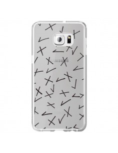 Coque Cross Croix Check Transparente pour Samsung Galaxy...