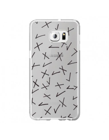 Coque Cross Croix Check Transparente pour Samsung Galaxy S6 Edge Plus - Ebi Emporium