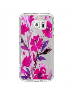 Coque Roses Fleur Flower Transparente pour Samsung Galaxy...
