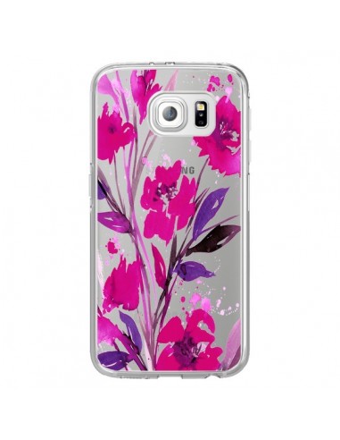 Coque Roses Fleur Flower Transparente pour Samsung Galaxy S6 Edge - Ebi Emporium