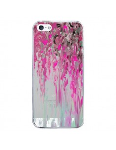 Coque iPhone 5/5S et SE Tempête Rose Transparente - Ebi...