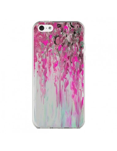 Coque iPhone 5C Tempête Rose Transparente - Ebi Emporium