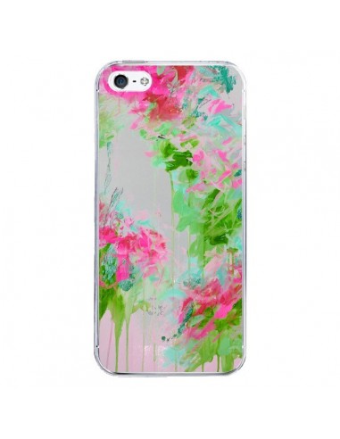 Coque iPhone 5/5S et SE Fleur Flower Rose Vert Transparente - Ebi Emporium