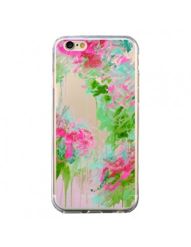 Coque iPhone 6 et 6S Fleur Flower Rose Vert Transparente - Ebi Emporium