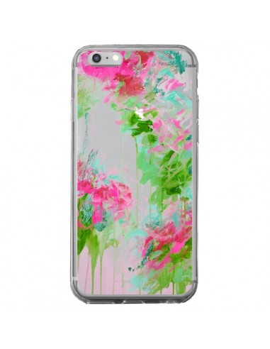 Coque iPhone 6 Plus et 6S Plus Fleur Flower Rose Vert Transparente - Ebi Emporium