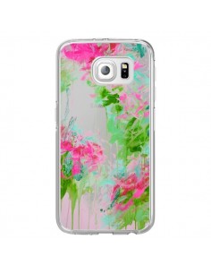 Coque Fleur Flower Rose Vert Transparente pour Samsung...