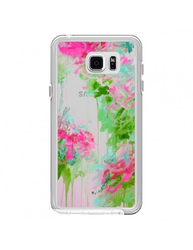 Coque Fleur Flower Rose Vert Transparente pour Samsung Galaxy Note 5 - Ebi Emporium
