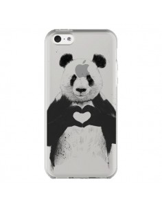Coque iPhone 5C Panda All You Need Is Love Transparente -...