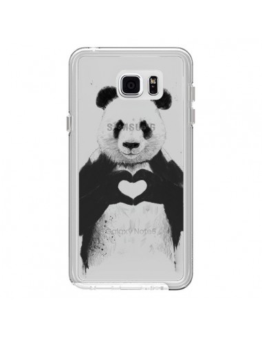 Coque Panda All You Need Is Love Transparente pour Samsung Galaxy Note 5 - Balazs Solti