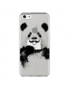 Coque iPhone 5C Funny Panda Moustache Transparente -...