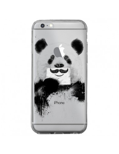 Coque iPhone 6 Plus et 6S Plus Funny Panda Moustache Transparente - Balazs Solti