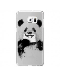 Coque Funny Panda Moustache Transparente pour Samsung...