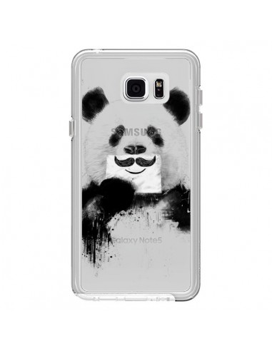 Coque Funny Panda Moustache Transparente pour Samsung Galaxy Note 5 - Balazs Solti