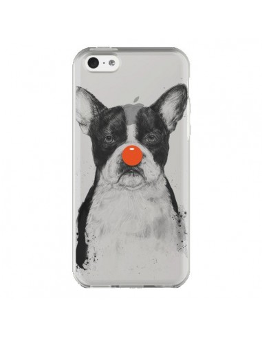 Coque iPhone 5C Clown Bulldog Dog Chien Transparente - Balazs Solti