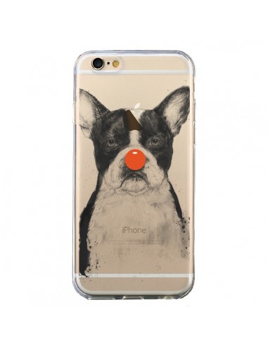 Coque iPhone 6 et 6S Clown Bulldog Dog Chien Transparente - Balazs Solti