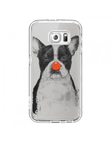 Coque Clown Bulldog Dog Chien Transparente pour Samsung Galaxy S6 - Balazs Solti