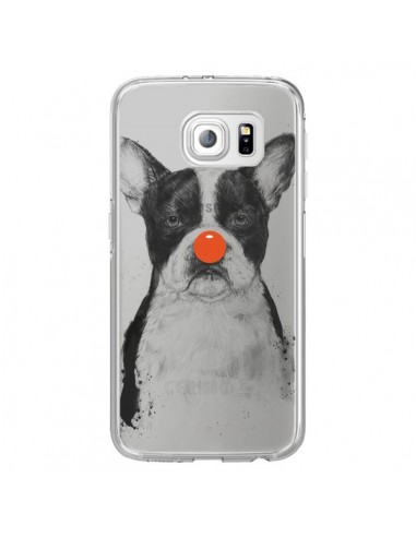 Coque Clown Bulldog Dog Chien Transparente pour Samsung Galaxy S6 Edge - Balazs Solti
