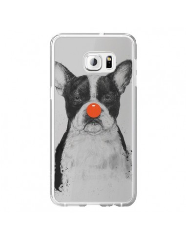 Coque Clown Bulldog Dog Chien Transparente pour Samsung Galaxy S6 Edge Plus - Balazs Solti