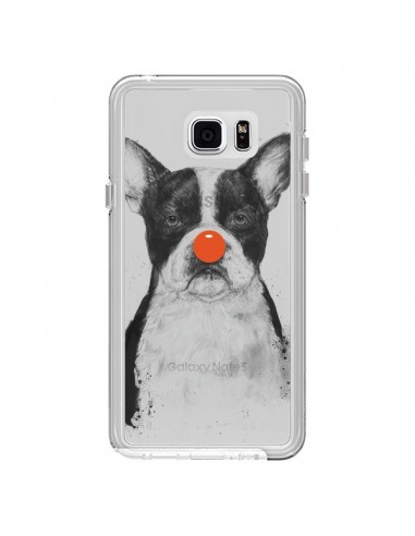 Coque Clown Bulldog Dog Chien Transparente pour Samsung Galaxy Note 5 - Balazs Solti