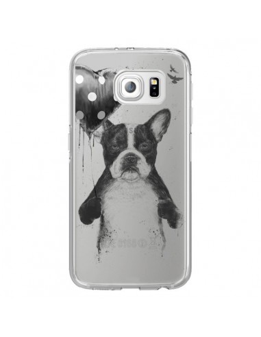 Coque Love Bulldog Dog Chien Transparente pour Samsung Galaxy S6 Edge - Balazs Solti