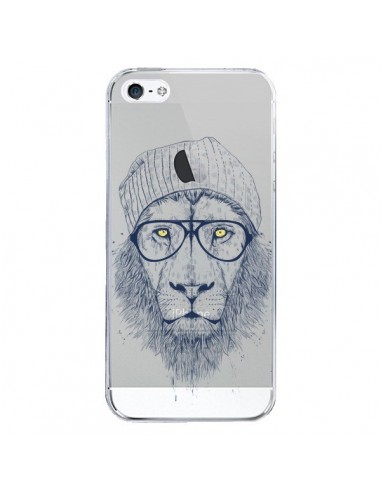 Coque iPhone 5/5S et SE Cool Lion Swag Lunettes Transparente - Balazs Solti
