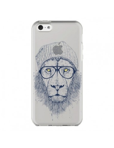 Coque iPhone 5C Cool Lion Swag Lunettes Transparente - Balazs Solti