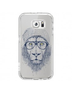 Coque Cool Lion Swag Lunettes Transparente pour Samsung...