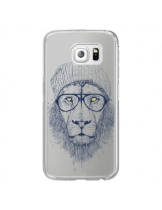 Coque Cool Lion Swag Lunettes Transparente pour Samsung...