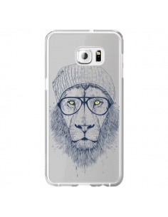 Coque Cool Lion Swag Lunettes Transparente pour Samsung...