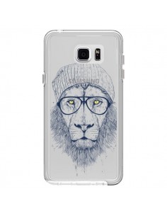 Coque Cool Lion Swag Lunettes Transparente pour Samsung...