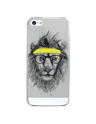 Coque iPhone 5/5S et SE Hipster Lion Transparente - Balazs Solti