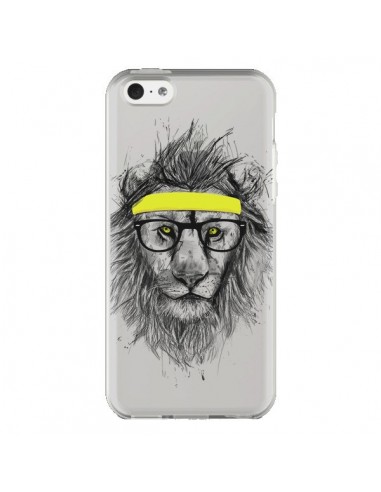 Coque iPhone 5C Hipster Lion Transparente - Balazs Solti