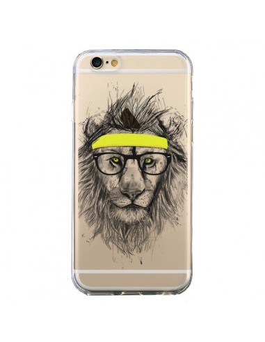 Coque iPhone 6 et 6S Hipster Lion Transparente - Balazs Solti
